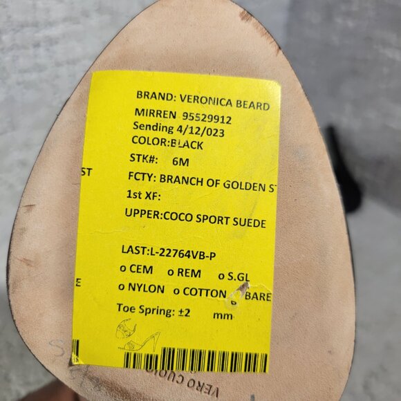 Veronica Beard Mirren Women's Size 6 US Black Leather Chain Stiletto Mule Sandal - Picture 8 of 8